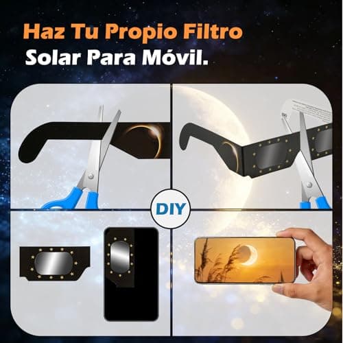 Detalle de QIWEI gafas eclipse solar homologadas QW-SOZ3 (pack de 4) EN ISO 12312-2