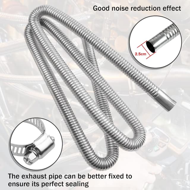 Thumbnail 2 de Abgasschlauch für Stromerzeuger 200 CM, JatilEr Abgasschlauch Standheizung Auspuff Edelstahl Auspuff Schalldämpfer, Auto Edelstahl Auspuffrohr mit Zwei Edelstahlklammern für Diesel Heizung
Abgasschlauch für Stromerzeuger 200 CM, Ja…