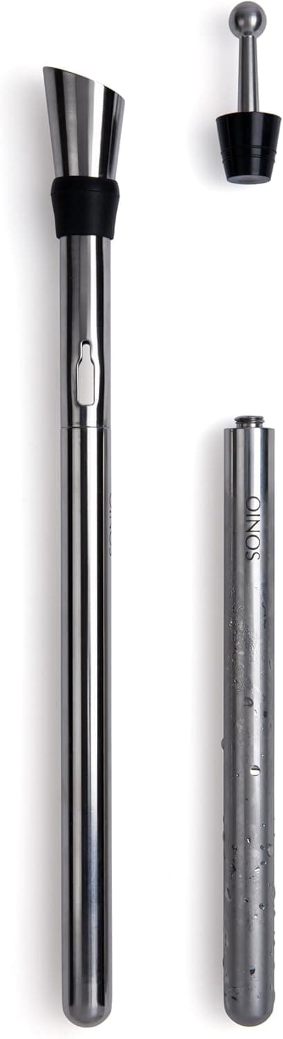 Detalle de OINOS Wine Chiller Stick (3-in-1 Cooler, Aerator & Stopper) for Wine Lovers