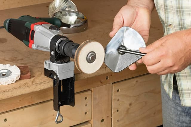 Detalle de wolfcraft 2178000 – Kit de polissage Loisirs pour perceuses (5 pièces) pour métaux ternis ou encrassés