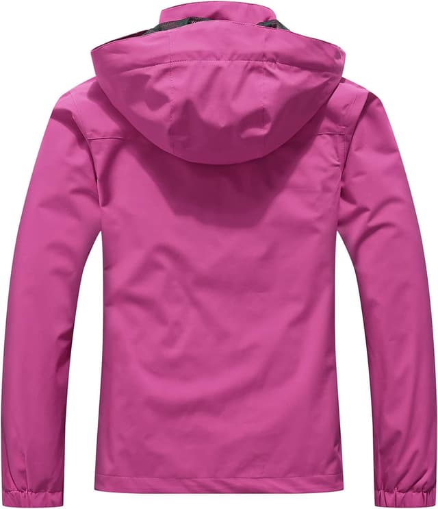 Detalle 2 de MOERDENG Women’s Waterproof Rain Jacket Lightweight Raincoat (Hooded Softshell Windbreaker)
