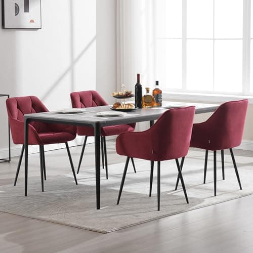 Thumbnail 1 de WOLTU EZS02bd-4 - Sillas de Cocina 💺 de Terciopelo Burdeos