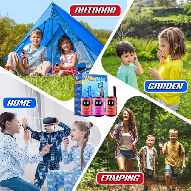 Detalle 2 de Toyokid Giochi Bambini walkie-talkie 3 pezzi ricaricabili Type-C per bambini 3-10 anni