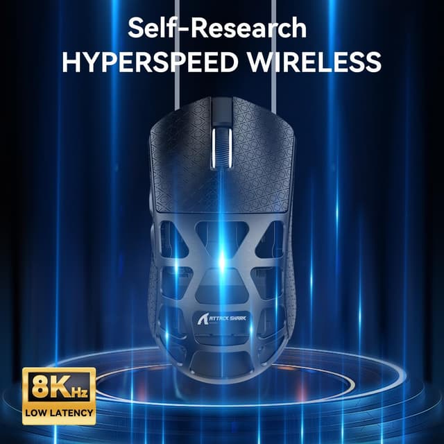 Detalle de ATTACK SHARK R3 Magnesiumlegierungsmaus – ultraleicht (46 g), kabellos 8K/2.4 G & BT sowie kabelgebunden, PixArt PAW3395 bis 26.000 DPI