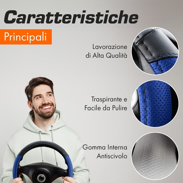 Thumbnail 2 de Upgrade4cars Coprivolante 44-46 cm Blu Nero