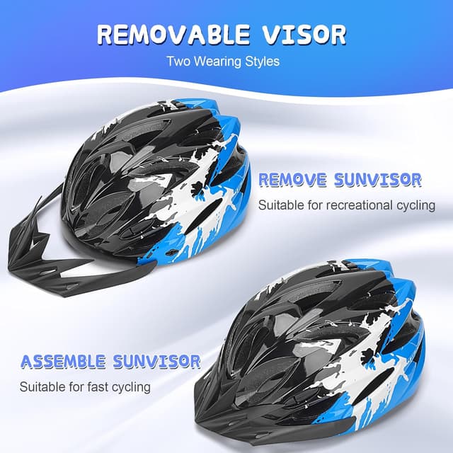 Detalle de DmTown Kinder-Fahrradhelm verstellbar 50–58 cm für Jungen & Mädchen (3–14 Jahre)