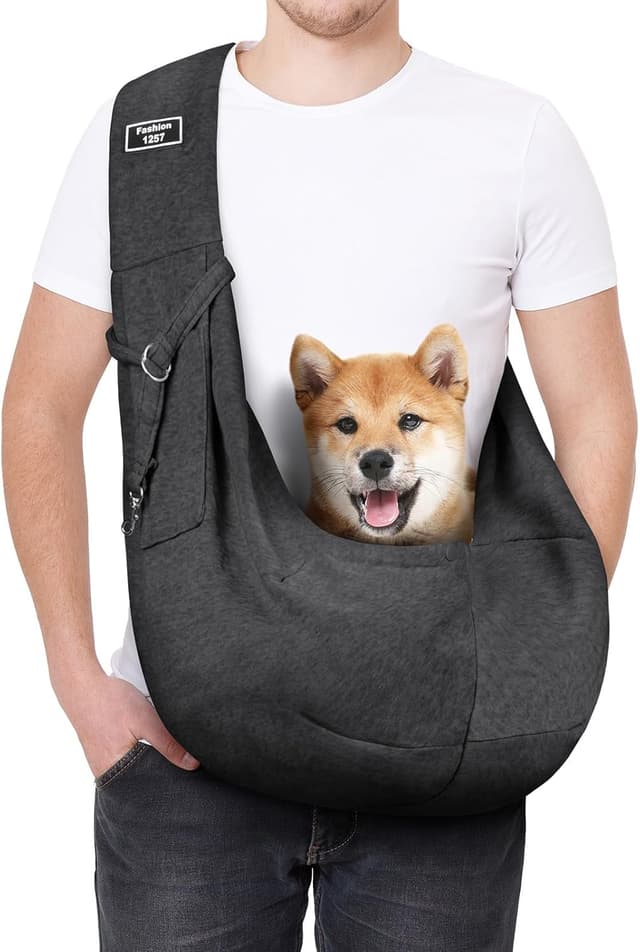 Detalle de AUYAO Borsa da Viaggio per Cani e Gatti fino a 7,5 kg regolabile, con tasche e tracolla