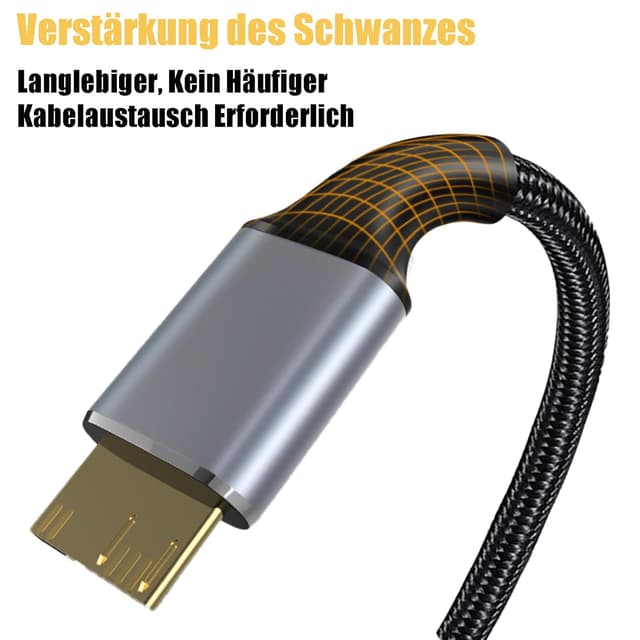 Detalle de Leloco USB Micro-B auf USB-C Kabel (1 m) – USB 3.0, bis 5 Gbps