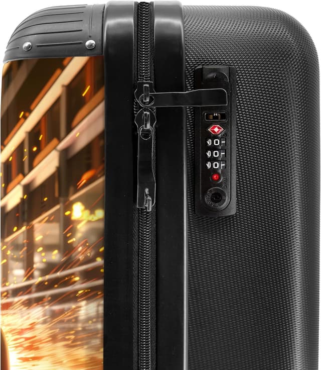 Detalle de Kinder-Handgepäckkoffer NoBoringSuitcases.com für Jungen (Formel 1 Auto, rot) – 55x40x20 cm