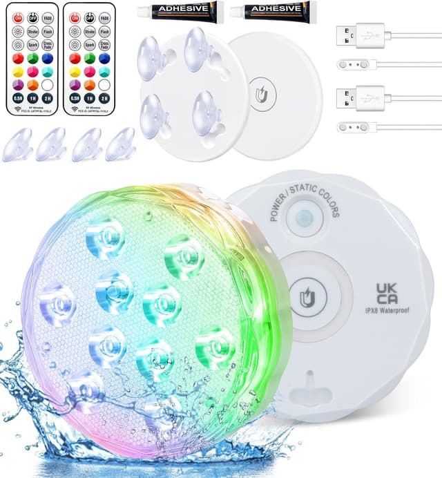 Detalle de Qoolife LED Sommergibili Ricaricabile con Telecomando