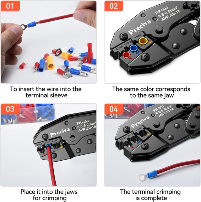 Detalle 1 de Crimpzange Kabelschuhe Set für 370-teiliges Set