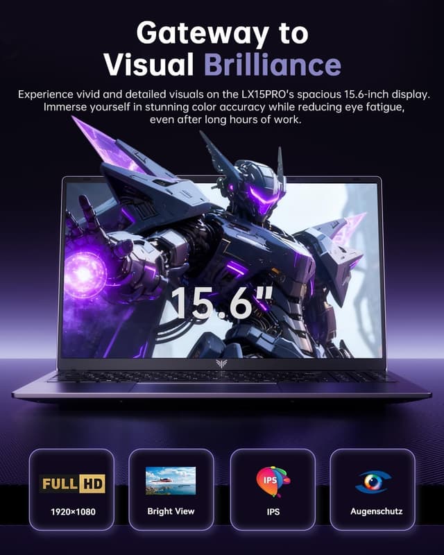 Detalle de Tivique Ordinateur Portable Gaming 15,6" avec Ryzen 7 5825U, 16 Go RAM et SSD 1 To