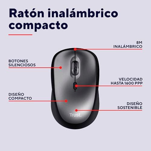 Detalle 2 de Trust Yuki ratón inalámbrico 800-1600 DPI