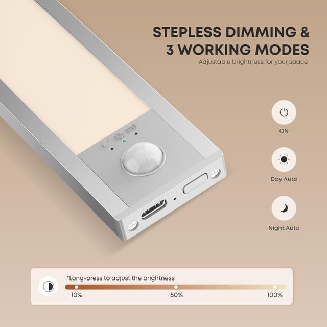 Detalle 1 de LROLTEF Schrankbeleuchtung mit Bewegungsmelder 30 cm