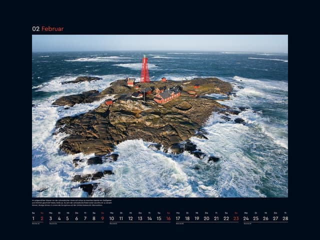 Detalle de Leuchttürme KUNTH Wandkalender 2025 (60 x 45 cm) mit Spiralbindung – Großformat für maritime Wandmomente