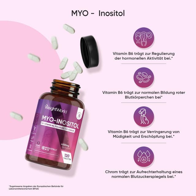 Detalle 2 de Myo Inositol 4000 mg Tabletten von WeightWorld