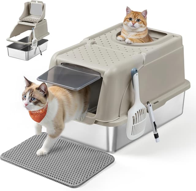 Thumbnail 6 de Feandrea Bac à Litière en Acier Inoxydable 61x41