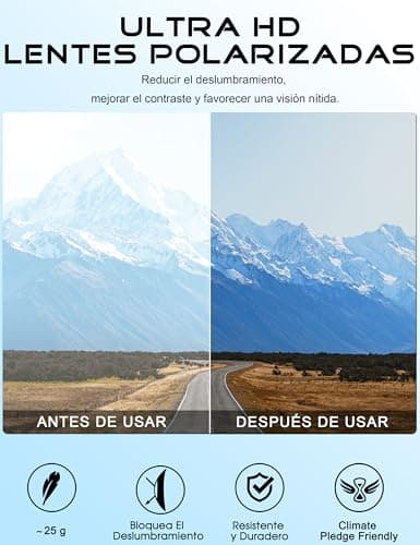 Detalle 1 de ATTCL Hombre gafas de sol polarizadas Al-Mg con UV400 (CAT 3) 8587, marco super ligero azul