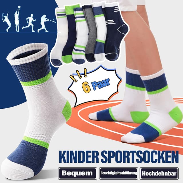 Thumbnail 2 de Welwoos Kinder Sportsocken Laufsocken