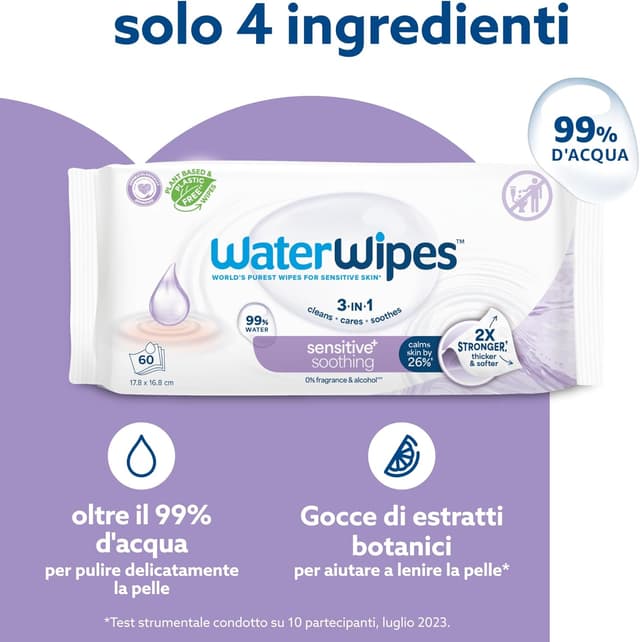 Detalle 2 de WaterWipes Sensitive+ 360 pezzi