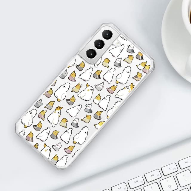 Detalle 2 de CAROKI Clear Case for Samsung S21 FE 5G – Shockproof transparent TPU/PC bumper cover with birds design