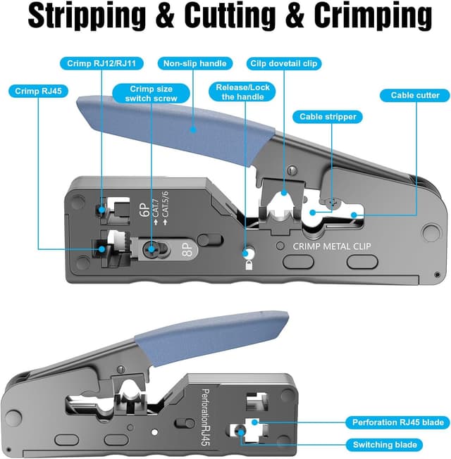Detalle de Netzwerk Werkzeugset für RJ45 10x Stecker