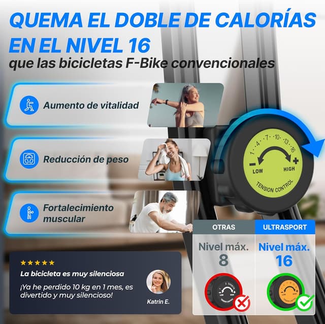 Thumbnail 6 de Ultrasport F-Bike Pro Bicicleta estática plegable