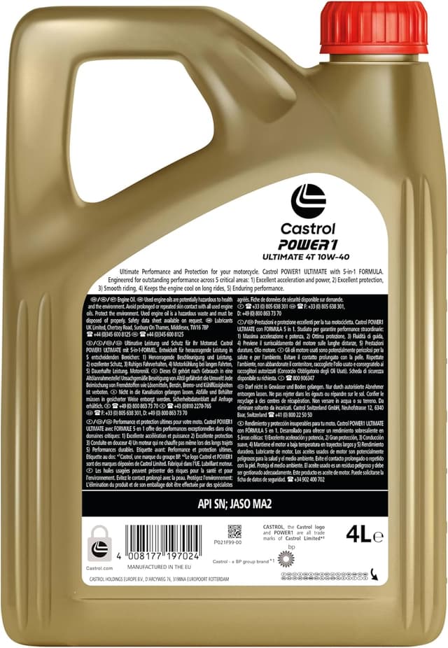Detalle 2 de Castrol POWER1 Ultimate 4T 10W-40 4L