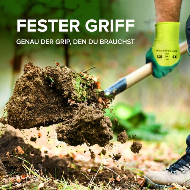 Detalle de WOLFSFELLER – Lot de 3 paires de gants de jardinage robustes, confortables, double revêtement (taille 9)