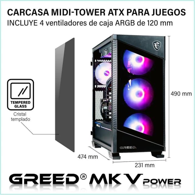 Detalle 2 de GREED MK5 Power i7-13700F 32 GB 1 TB SSD RTX 5070 Ti