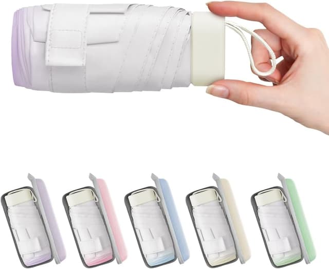 Detalle de Aolso Mini Ombrello pieghevole da viaggio ultraleggero con UPF>50+ per sole e pioggia