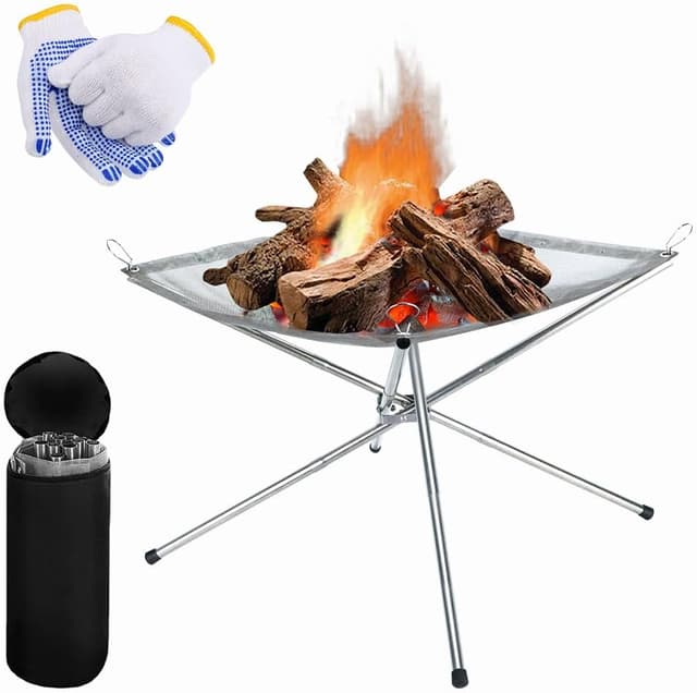 Imagen de Portable Fire Pit 42 cm Stainless Steel Foldable en OfertitasTOP