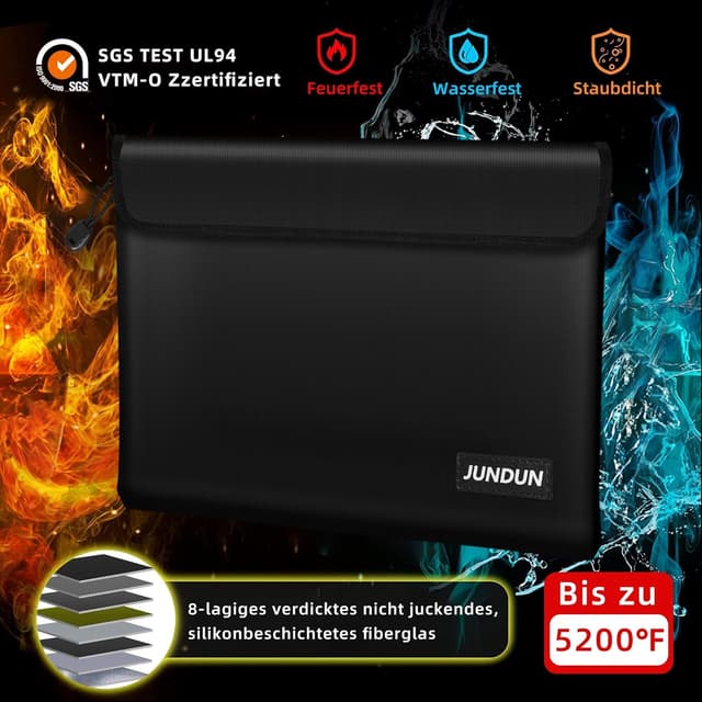 Thumbnail 2 de JUNDUN Feuerfeste Dokumententasche 27x17 cm