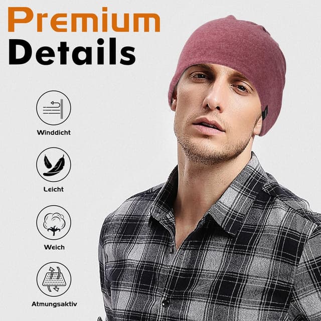 Thumbnail 3 de Leichte Slouch Beanie Mütze für Herren & Damen