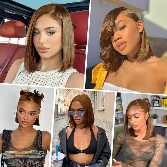 Thumbnail 6 de Perruque femme light brown bob 12 pouces