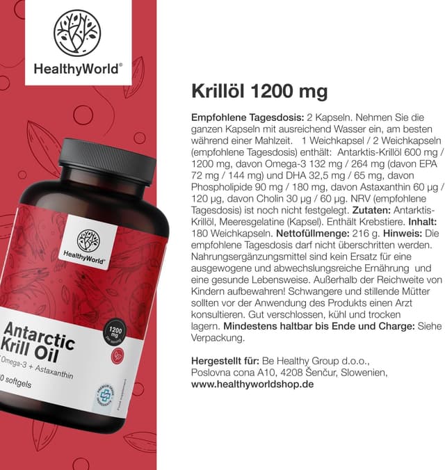 Thumbnail 6 de HealthyWorld Krillöl 1200 mg Omega-3