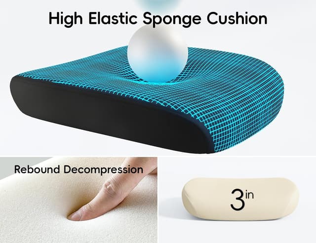 Detalle 2 de TRALT Office Chair Ergonomic Desk Chair with Lumbar Support, 3D Headrest & Breathable Mesh Back (Black)