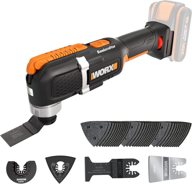 Detalle de WORX WX696.9 Sonicrafter cordless oscillating multi-tool (18V/20V Max) with variable speed