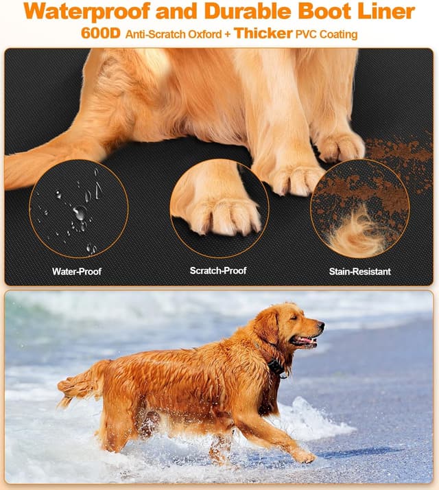 Detalle de UPAWPIA Waterproof Car Boot Liner for Dogs (185 x 115 x 48cm) with Side Bumper Protection