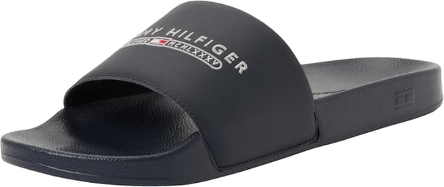 Detalle de Tommy Hilfiger Adaptive claquettes de piscine surélevées FM0FM05761 pour homme, bleu ciel du désert, pointure 45