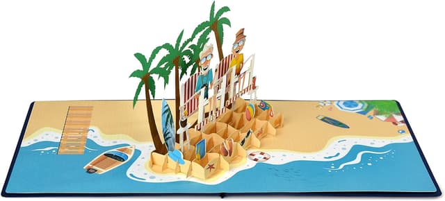 Thumbnail 6 de CUTPOPUP Beach Funny Couple Anniversary Card – pop-up 3D wedding & anniversary card (5 x 5) with envelope