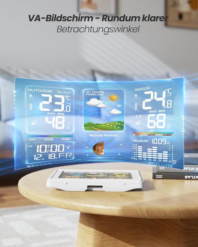 Detalle 2 de BALDR Wetterstation Funk 5 Uhr DCF