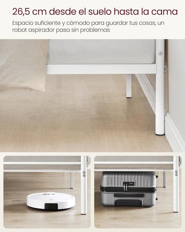 Thumbnail 4 de VASAGLE RMB061W01 Cama de invitados 90x190 Blanco