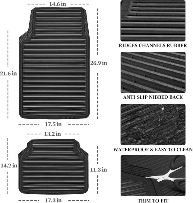 Detalle 2 de CAR PASS Rubber Floor Mats 4-piece