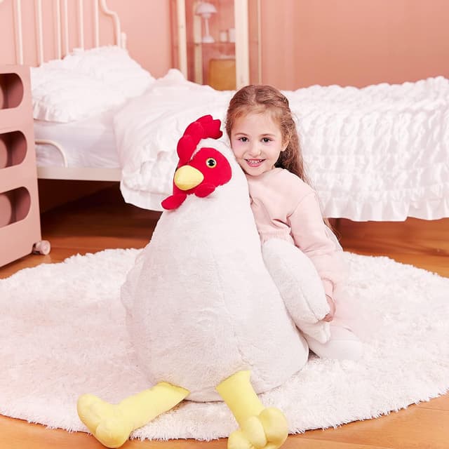 Detalle 2 de IKASA Giant Chicken Plush Toy (60cm) – large hen “Henny Big” soft stuffed animal