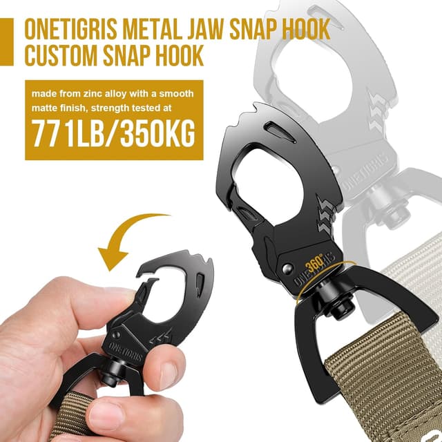 Detalle de OneTigris Tactical Dog Training Bungee Leash with 2 Control Handles (Quick Release Nylon Leads Rope)