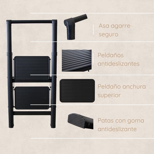 Thumbnail 2 de UABA Escalera plegable 2 peldaños 150 kg