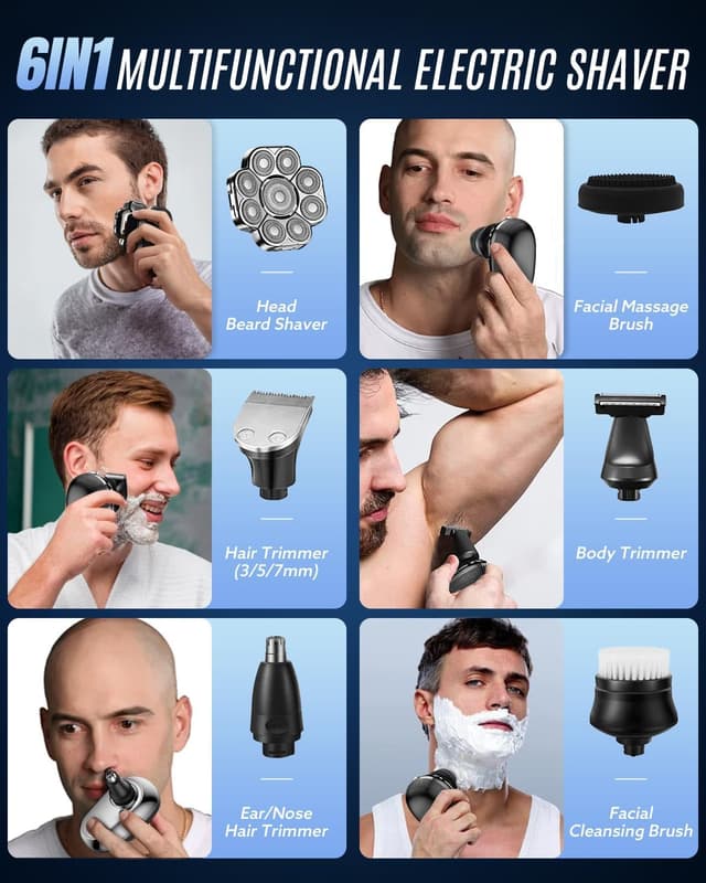 Detalle 2 de Electric Head Shaver 9D Rotary, 90 Min Run