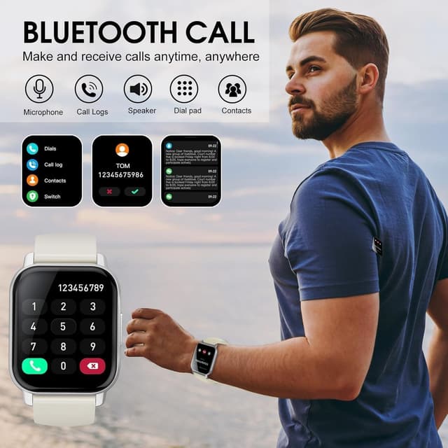Detalle de WeurGhy Y6 Smart Watch for Men & Women with Answer Dial Calling, 1.91" Bluetooth 5.4