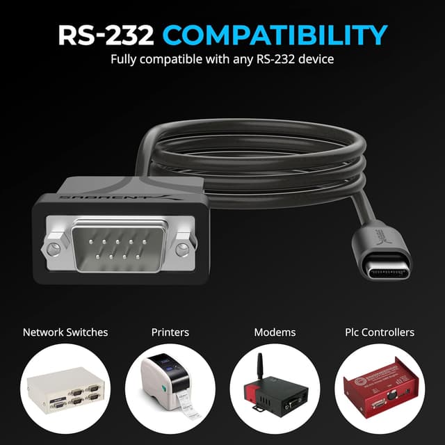 Thumbnail 5 de Sabent USB-C to DB9 RS-232 Adapter CB-D9C3